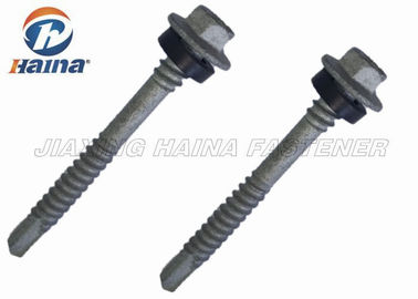 เกลียวเต็ม Hex Head เหล็กกล้าคาร์บอน 4.8 5.8 สกรูโลหะเจาะตนเอง