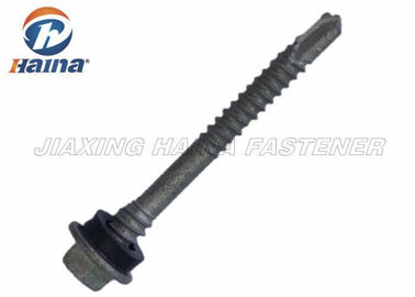 เกลียวเต็ม Hex Head เหล็กกล้าคาร์บอน 4.8 5.8 สกรูโลหะเจาะตนเอง