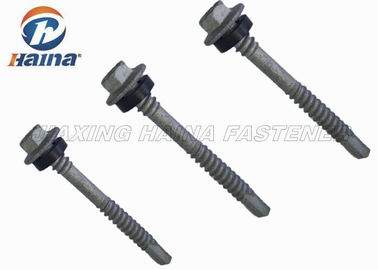 เกลียวเต็ม Hex Head เหล็กกล้าคาร์บอน 4.8 5.8 สกรูโลหะเจาะตนเอง
