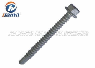 เกลียวเต็ม Hex Head เหล็กกล้าคาร์บอน 4.8 5.8 สกรูโลหะเจาะตนเอง