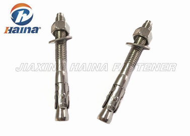 สลักเกลียวสแตนเลสสำหรับรองพื้นคอนกรีต SS304 เกลียวหยาบ