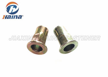 เหล็กกล้าคาร์บอน 4.8 6.8 ครึ่ง Hex สีเหลืองสังกะสีชุบตาบอด Rivets Nuts