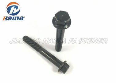 DIN6921 สลักเกลียวหน้าแปลนหกเหลี่ยมสีดำเกรดความแข็งแรงสูง 8.8 / 10.9 / 12.9
