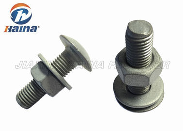Round Head Custom Fasteners High Speed Highway Guardrail Bolts 20mm - 100mm