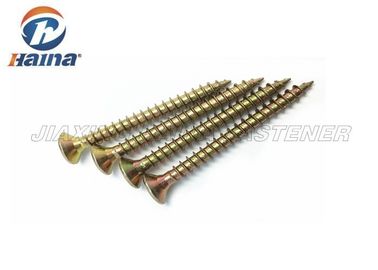 DIN7505 5X30mm Pozi Drive หัว Csk สกรูยึดด้วยตัวเองชุบสังกะสีเหลืองความยาว 30 มม