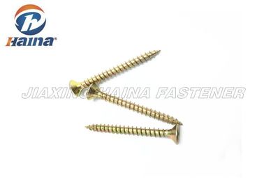 DIN7505 5X30mm Pozi Drive หัว Csk สกรูยึดด้วยตัวเองชุบสังกะสีเหลืองความยาว 30 มม