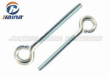 Carbon Steel Threaded Eye Bolt Customized , White Coating Galvanized Eye Bolts