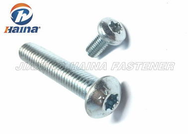 สกรูเครื่องรักษาความปลอดภัยเหล็กกล้าคาร์บอนชุบสังกะสี ISO14583