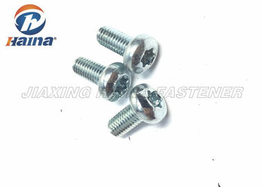 สกรูเครื่องรักษาความปลอดภัยเหล็กกล้าคาร์บอนชุบสังกะสี ISO14583