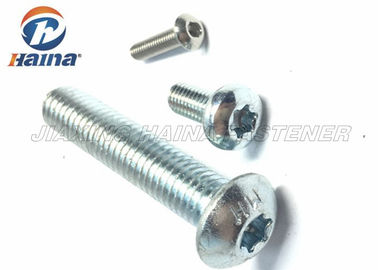 สกรูเครื่องรักษาความปลอดภัยเหล็กกล้าคาร์บอนชุบสังกะสี ISO14583