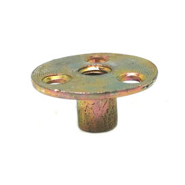 ขนาดเหล็กคาร์บอนชุบสังกะสีฐานกลม T Nut Brad Hole Tee Nut