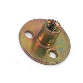 ขนาดเหล็กคาร์บอนชุบสังกะสีฐานกลม T Nut Brad Hole Tee Nut