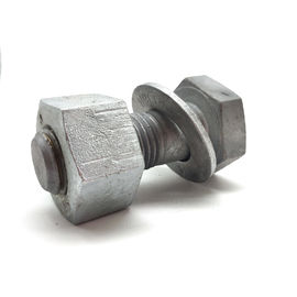 เหล็กกล้าคาร์บอน HDG Power Fitting เมตริก Hex Head Bolts และ Flat Washer