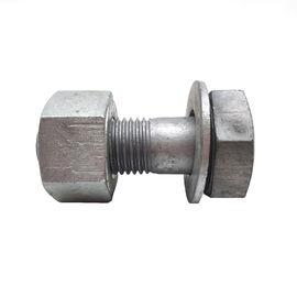 เหล็กกล้าคาร์บอน HDG Power Fitting เมตริก Hex Head Bolts และ Flat Washer