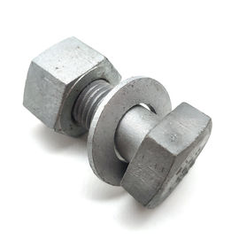 เหล็กกล้าคาร์บอน HDG Power Fitting เมตริก Hex Head Bolts และ Flat Washer