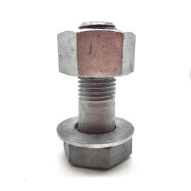 เหล็กกล้าคาร์บอน HDG Power Fitting เมตริก Hex Head Bolts และ Flat Washer
