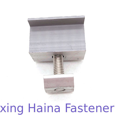 แคลมป์ยึดแผงโซลาร์เซลล์อลูมิเนียมขนาดกลางพร้อมสกรูหัวจมหกเหลี่ยม