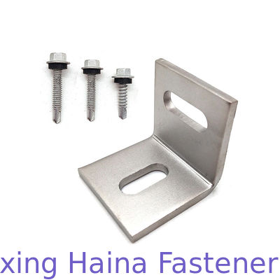 อลูมิเนียม / สแตนเลส L Feet Flange Hex สกรูเจาะตนเองและแคลมป์ปลาย