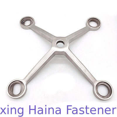 Stainless Steel304 316 4 Arms Spider Fitting สำหรับระบบผนังม่านแก้ว