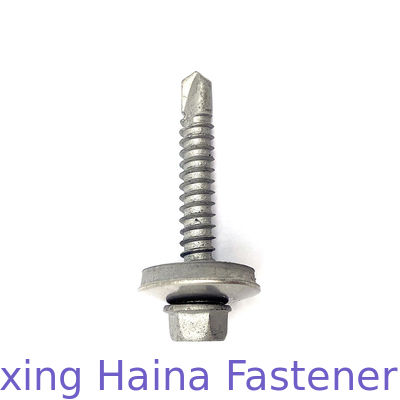 ระบบโซลาร์เซลล์แสงอาทิตย์ Hexagon Flange Drill Bimetal Screw พร้อมเครื่องซักผ้า EPDM
