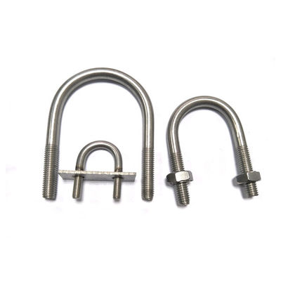 A2 A4 รวมเกลียวสิ้นสุดเครื่องจักร U Bolts พร้อมน็อตและเพลท